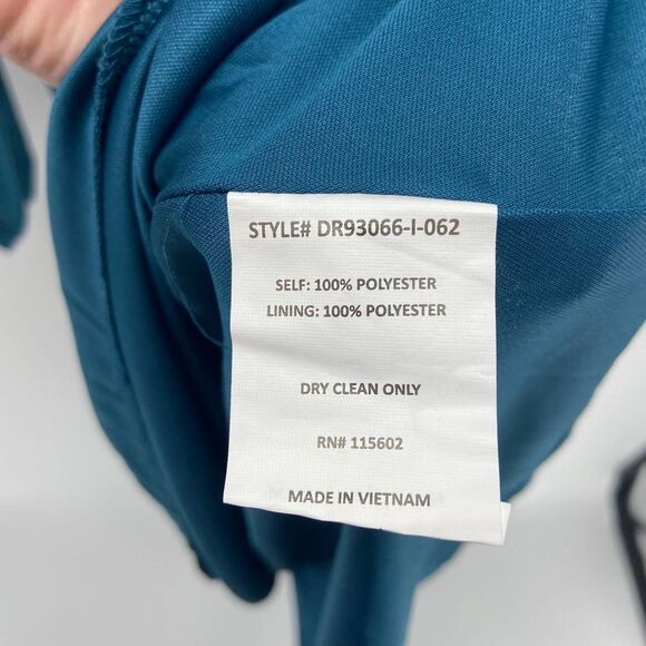 Brigitte Bailey Faux Teal Blue Wrap Long Sleeve Mini Dress Womens small - Picture 6 of 7